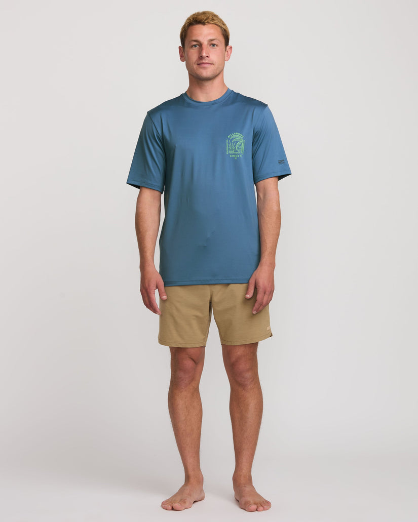 Last Night Loose Fit Short Sleeve Surf Tee - Bay Blue