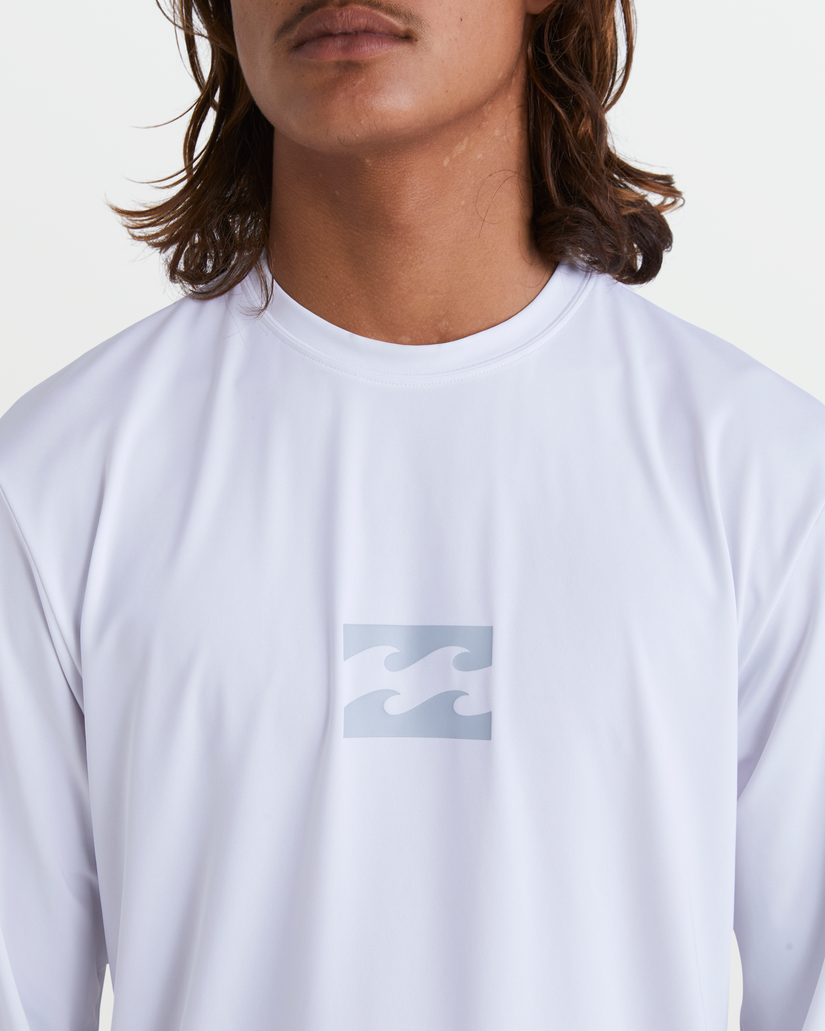 All Day Wave Loose Fit Long Sleeve Surf Tee - White