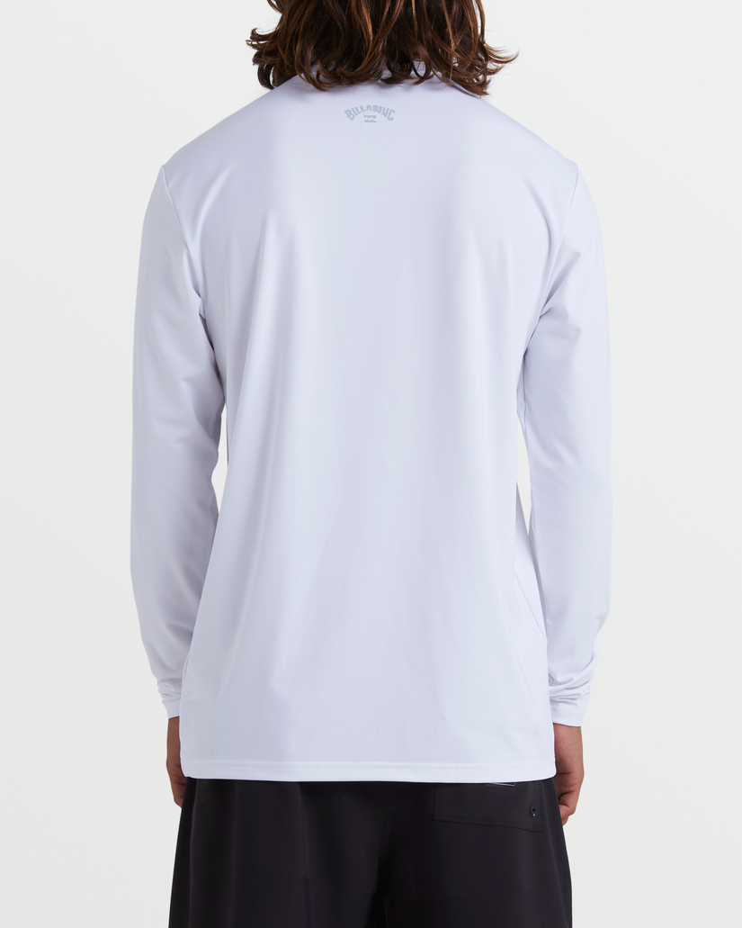 All Day Wave Loose Fit Long Sleeve Surf Tee - White