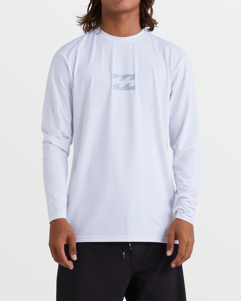 All Day Wave Loose Fit Long Sleeve Surf Tee - White