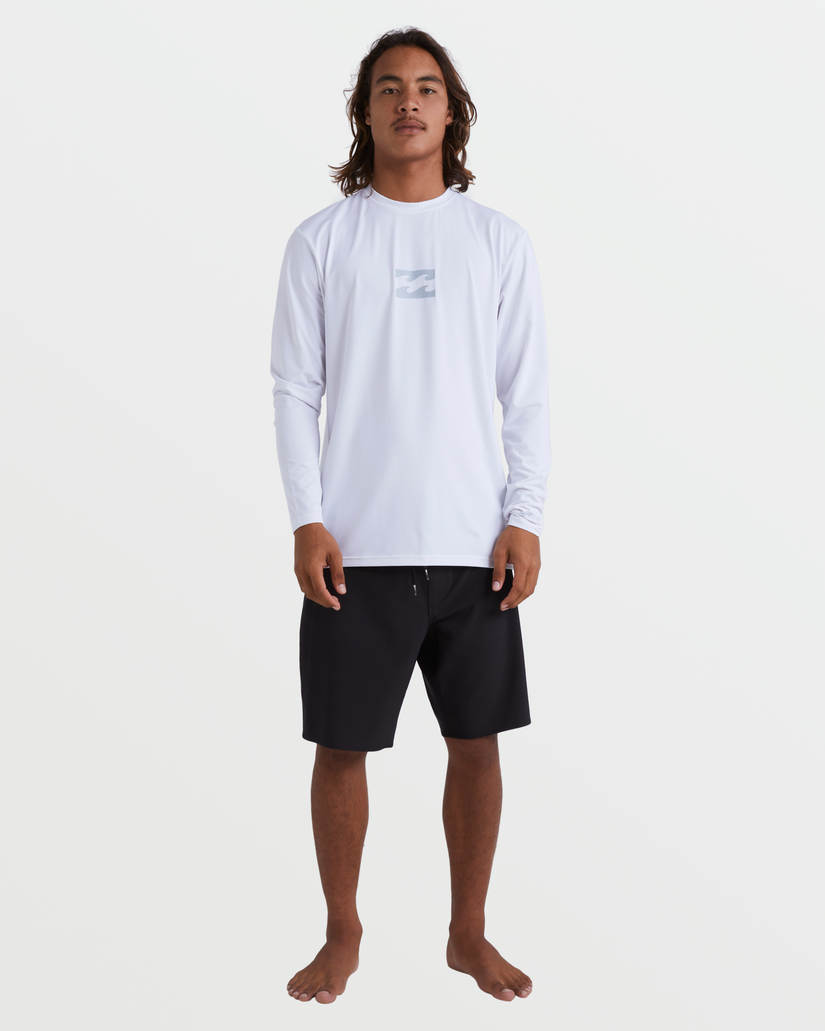 All Day Wave Loose Fit Long Sleeve Surf Tee - White