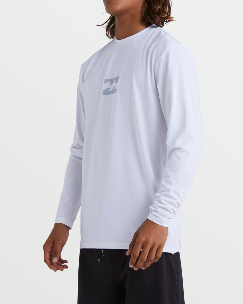 All Day Wave Loose Fit Long Sleeve Surf Tee - White