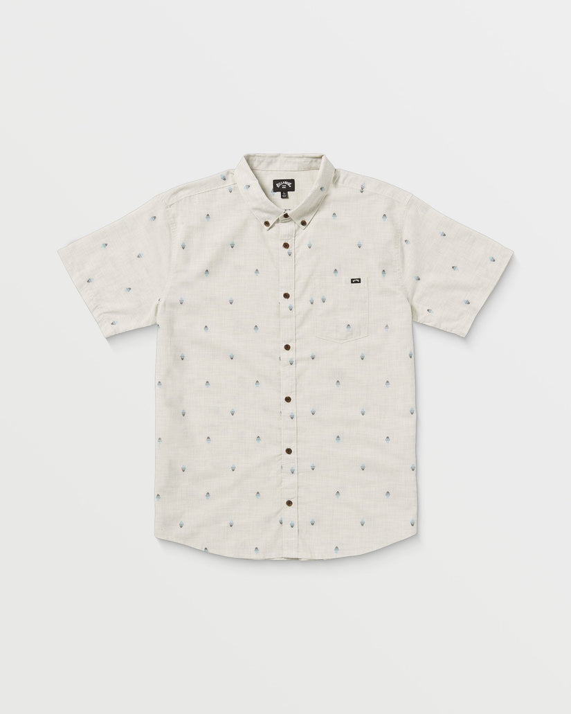 All Day Jacquard Short Sleeve Shirt - Oatmeal