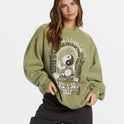 Ride In Oversized Crewneck Sweatshirt - Avocado