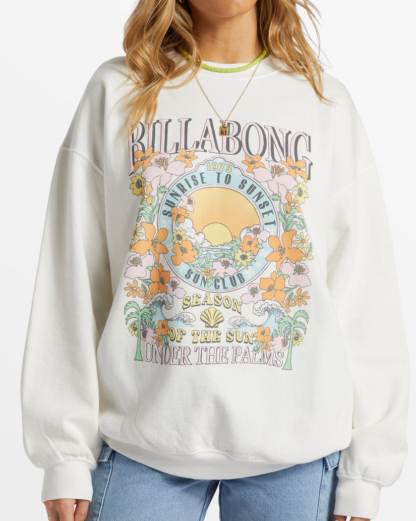 Ride In Oversized Crewneck Sweatshirt - White