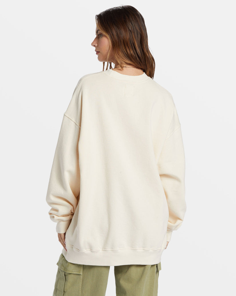 Ride In Oversized Crewneck Sweatshirt - White Cap