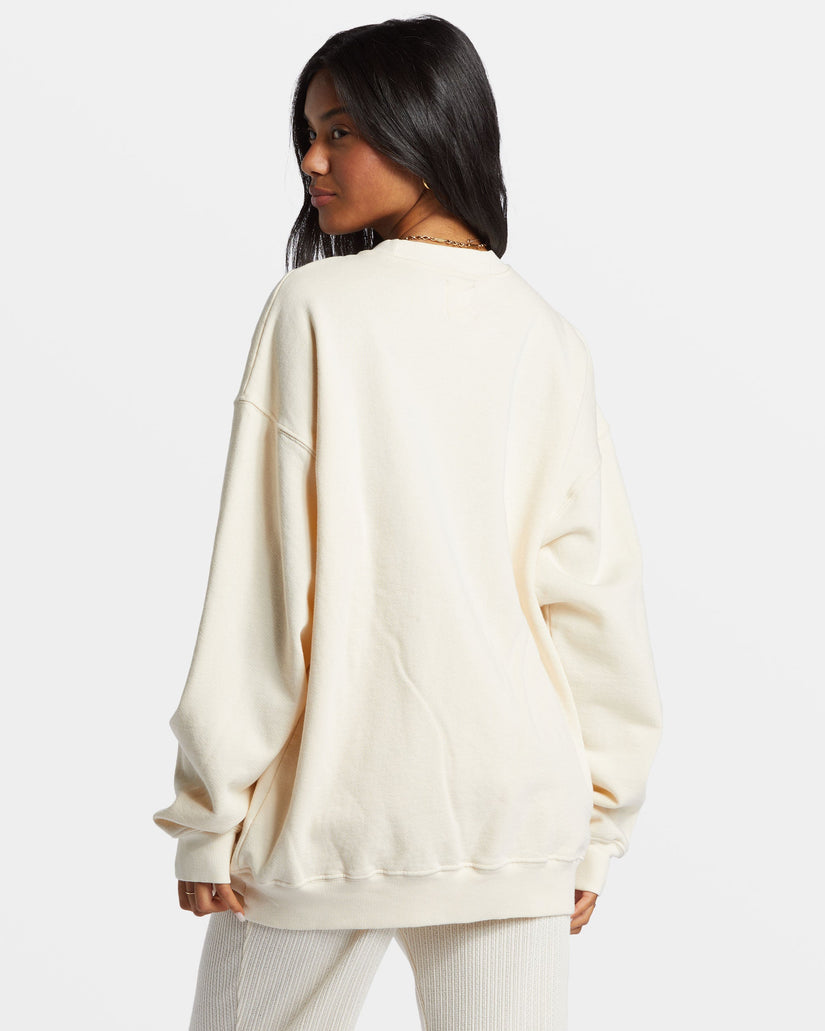 Ride In Oversized Crewneck Sweatshirt - White Cap