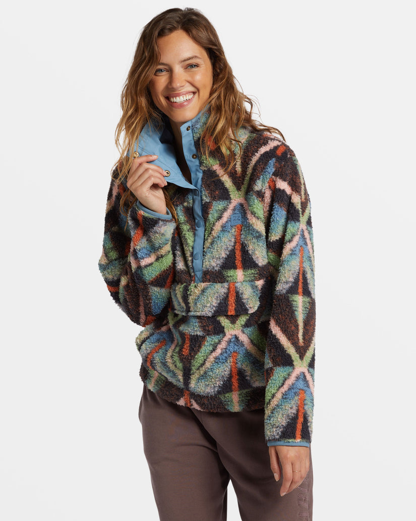 Switchback Mock Neck Fleece - Black Multi 1