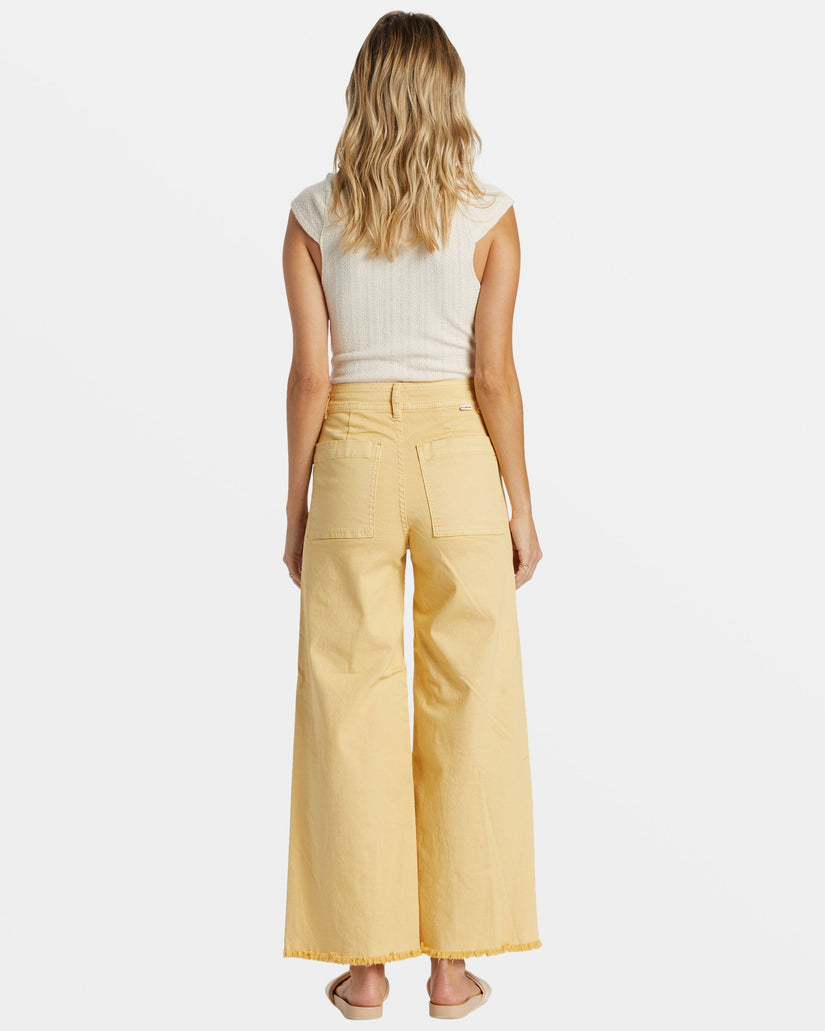 Free Fall High-Waist Pants - Pale Yellow