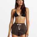 Road Trippin Elastic Waist Shorts - Black