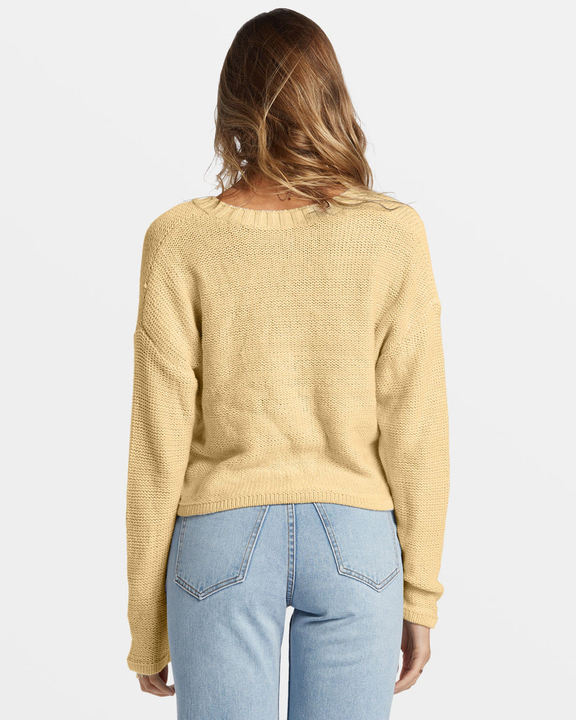 Shallow Waters Henley Sweater - Retro Yellow