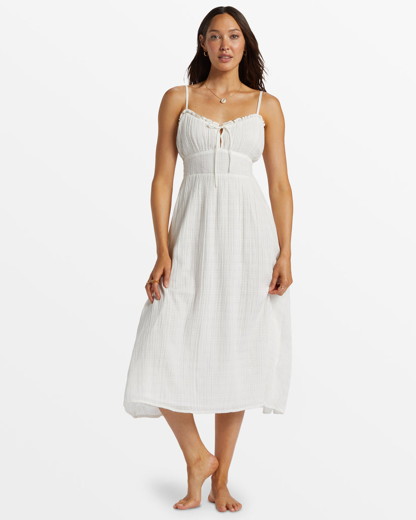 Pretty Perfect Sweetheart Midi Dress - Salt Crystal