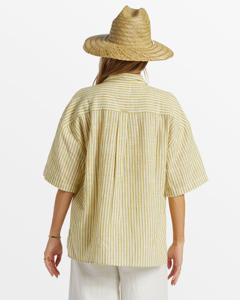 Beach Side Oversized Short Sleeve Shirt - Moss Joy