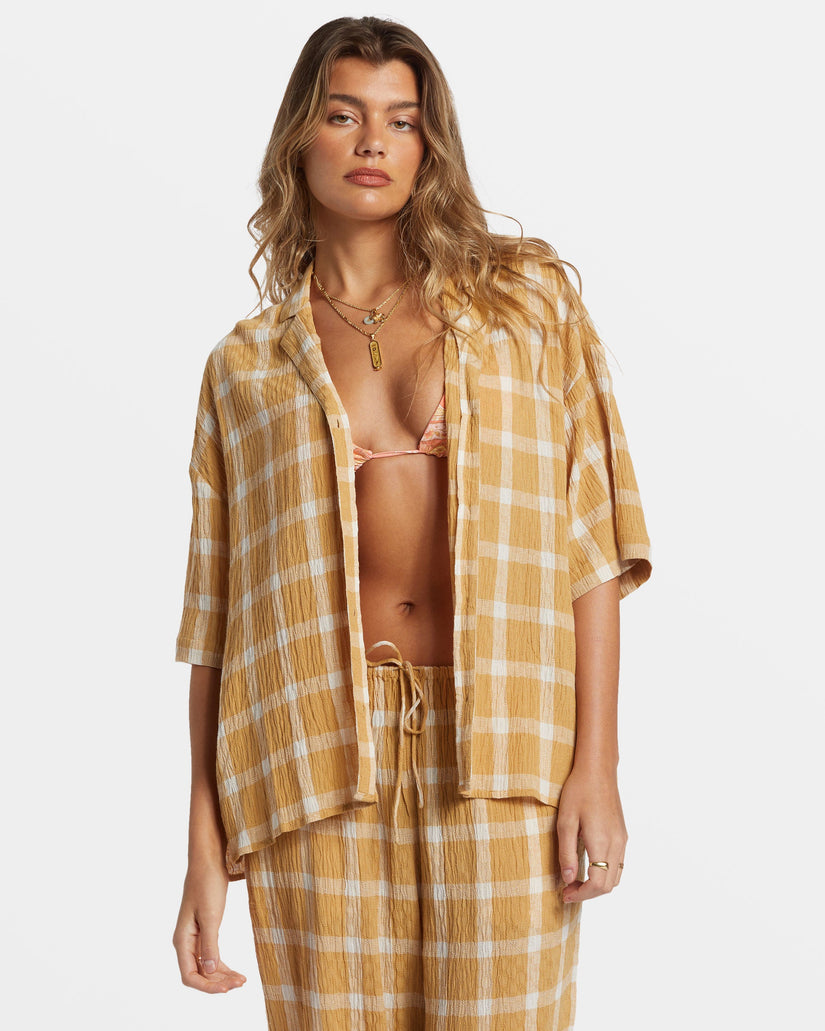 Beach Side Oversized Short Sleeve Shirt - Hemp 2