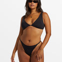 Sol Searcher Ava Tank Bikini Top - Black Pebble