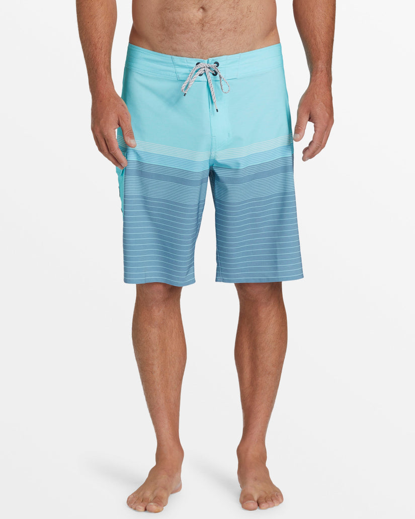 All Day Heather Stripe Pro 20" Boardshorts - Bay Blue