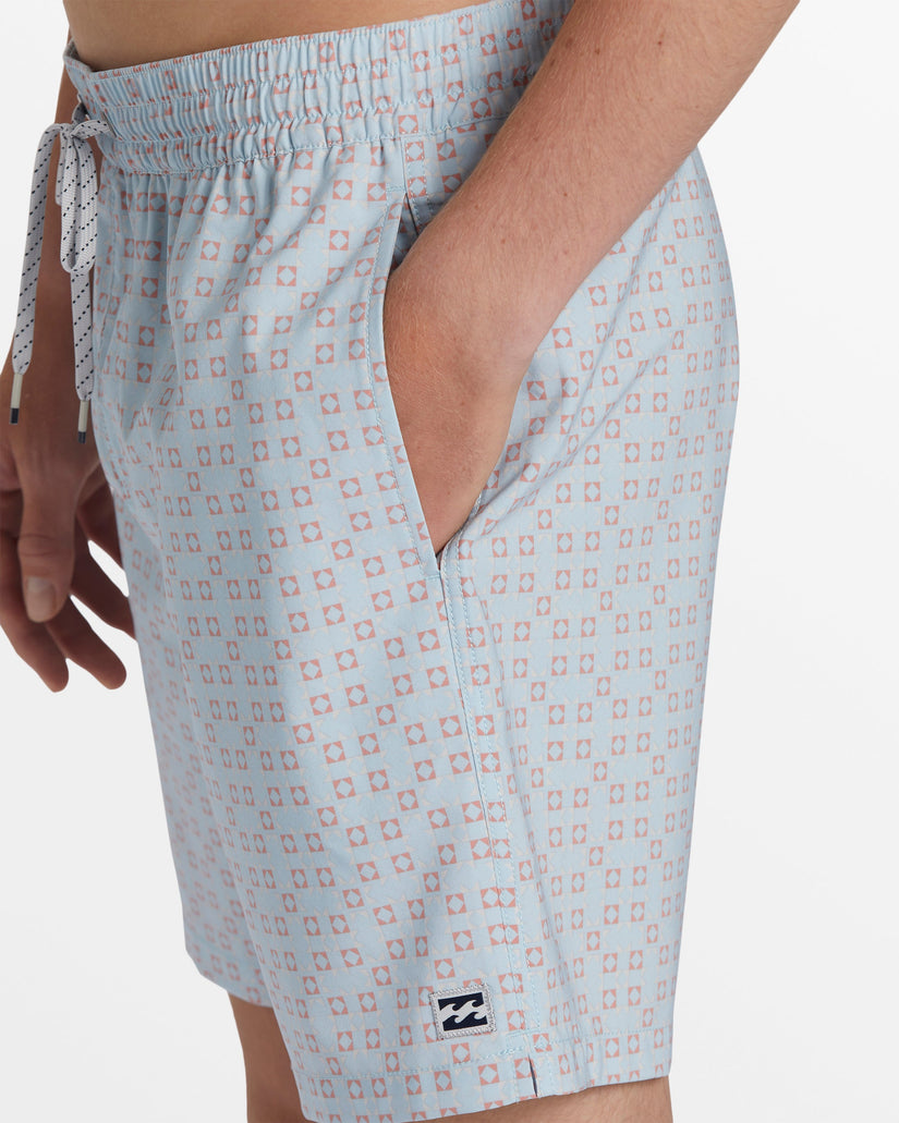 Sundays Layback 17" Elastic Waist Shorts - Ash Blue