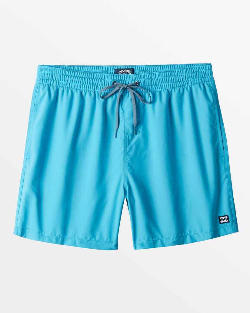 All Day Layback 16" Elastic Waist Shorts - Cyan