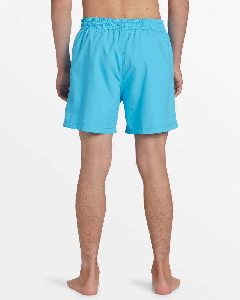 All Day Layback 16" Elastic Waist Shorts - Cyan