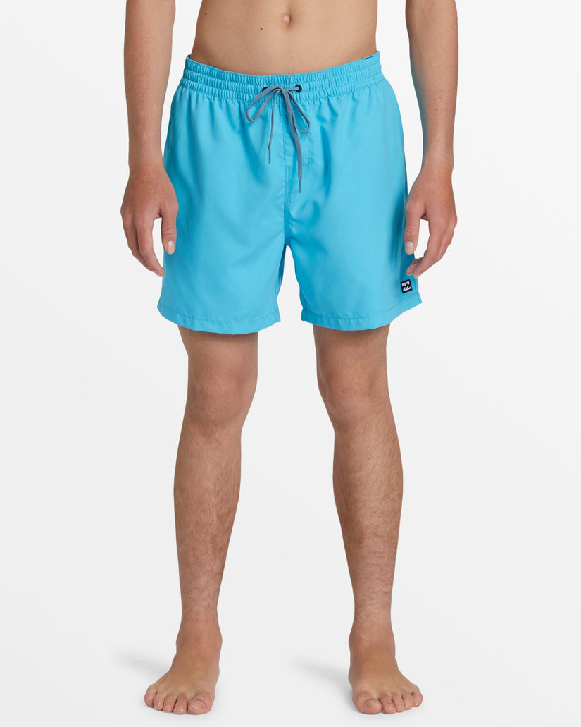 All Day Layback 16" Elastic Waist Shorts - Cyan