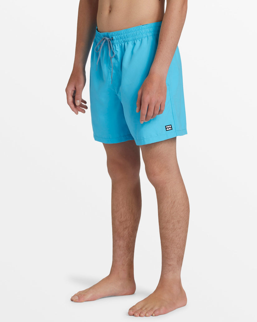 All Day Layback 16" Elastic Waist Shorts - Cyan