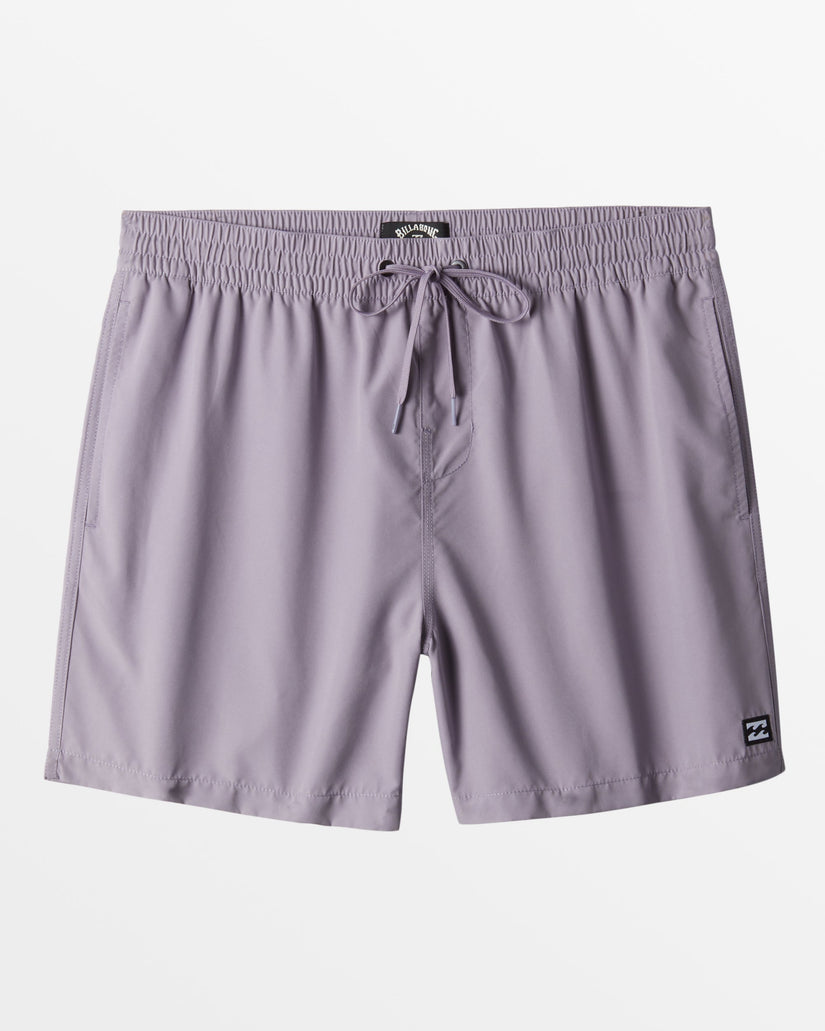 All Day Layback 16" Elastic Waist Shorts - Grey Violet