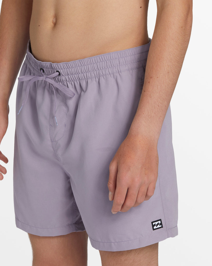 All Day Layback 16" Elastic Waist Shorts - Grey Violet