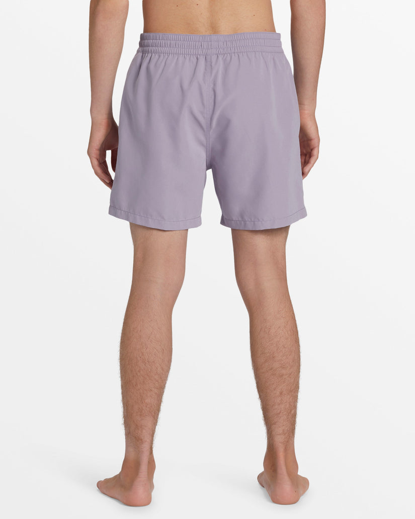 All Day Layback 16" Elastic Waist Shorts - Grey Violet