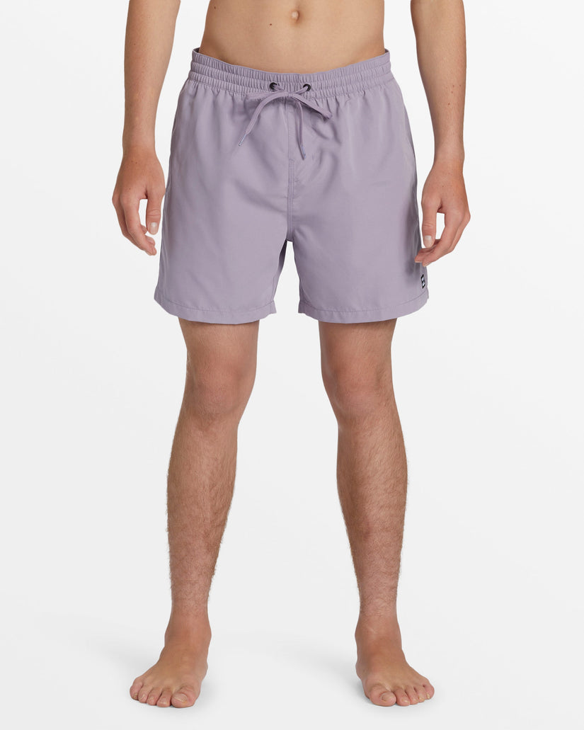 All Day Layback 16" Elastic Waist Shorts - Grey Violet