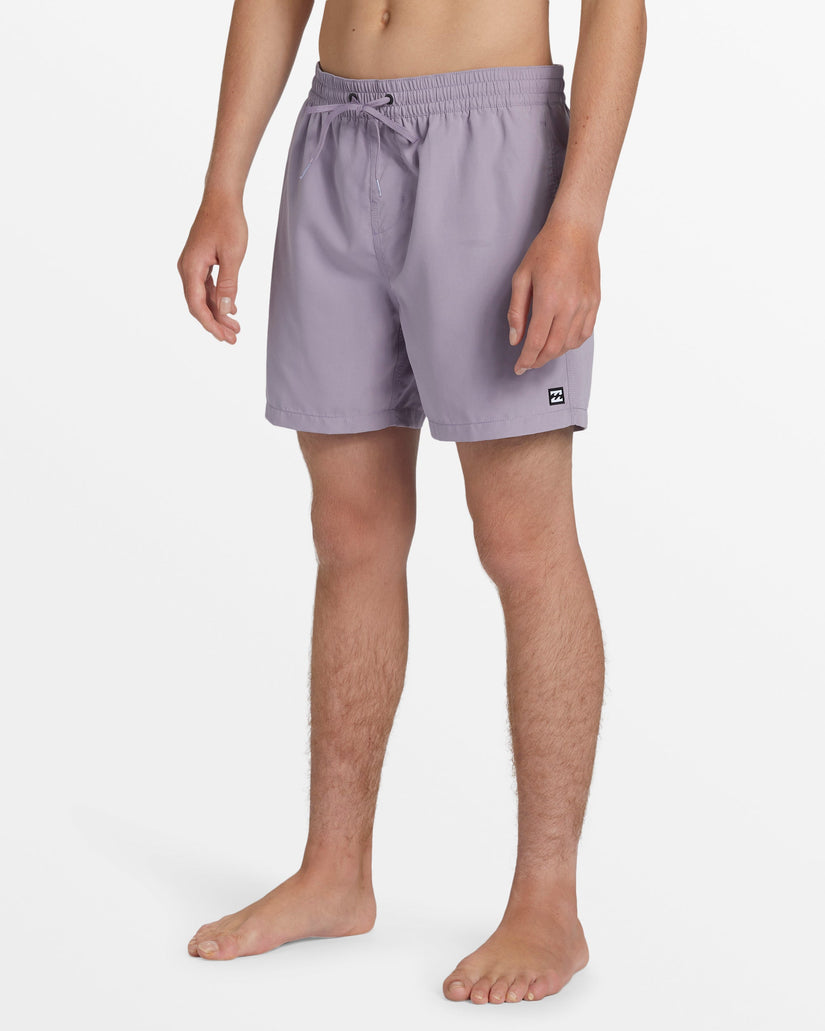 All Day Layback 16" Elastic Waist Shorts - Grey Violet