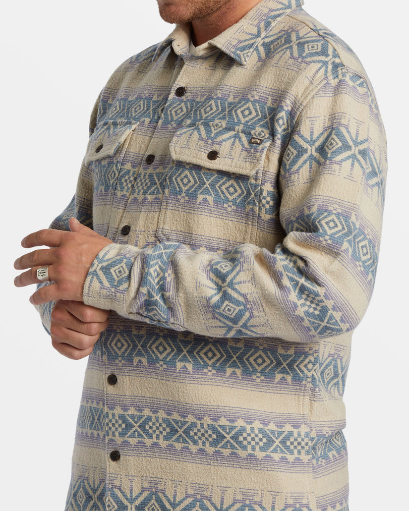 Offshore Jacquard Flannel Long Sleeve Shirt - Taupe