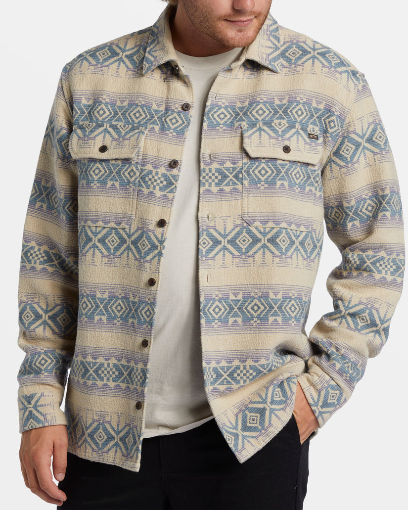 Offshore Jacquard Flannel Long Sleeve Shirt - Taupe