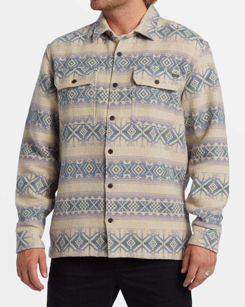 Offshore Jacquard Flannel Long Sleeve Shirt - Taupe