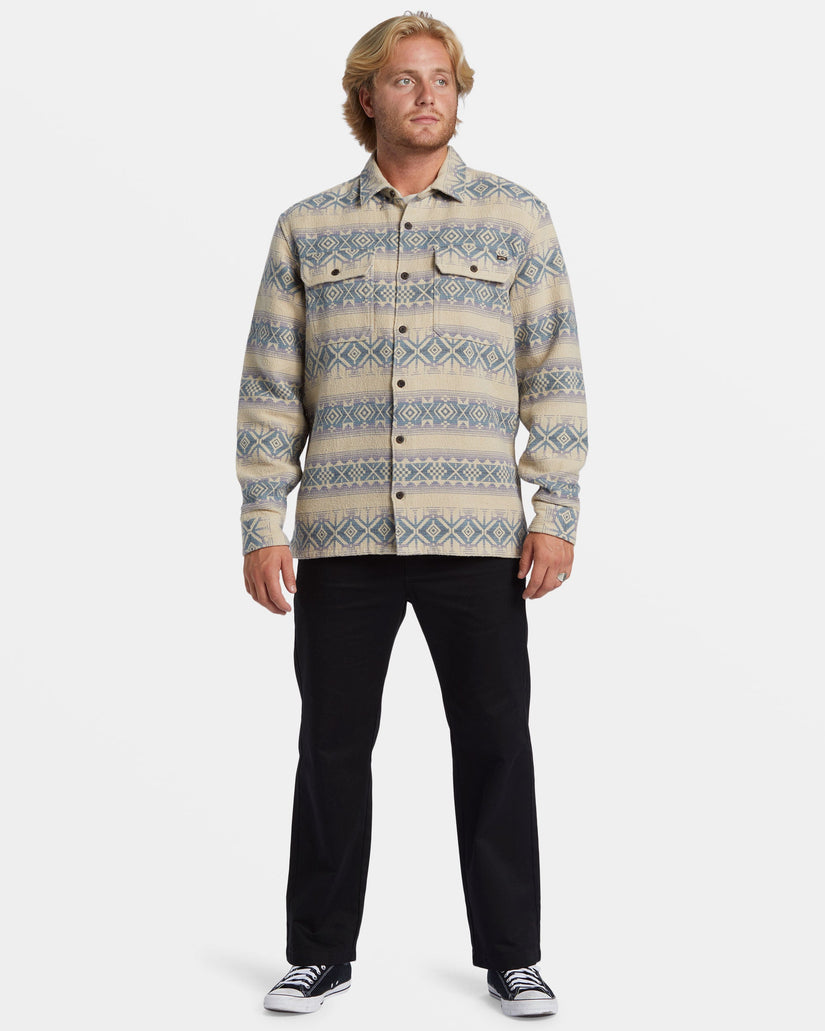 Offshore Jacquard Flannel Long Sleeve Shirt - Taupe