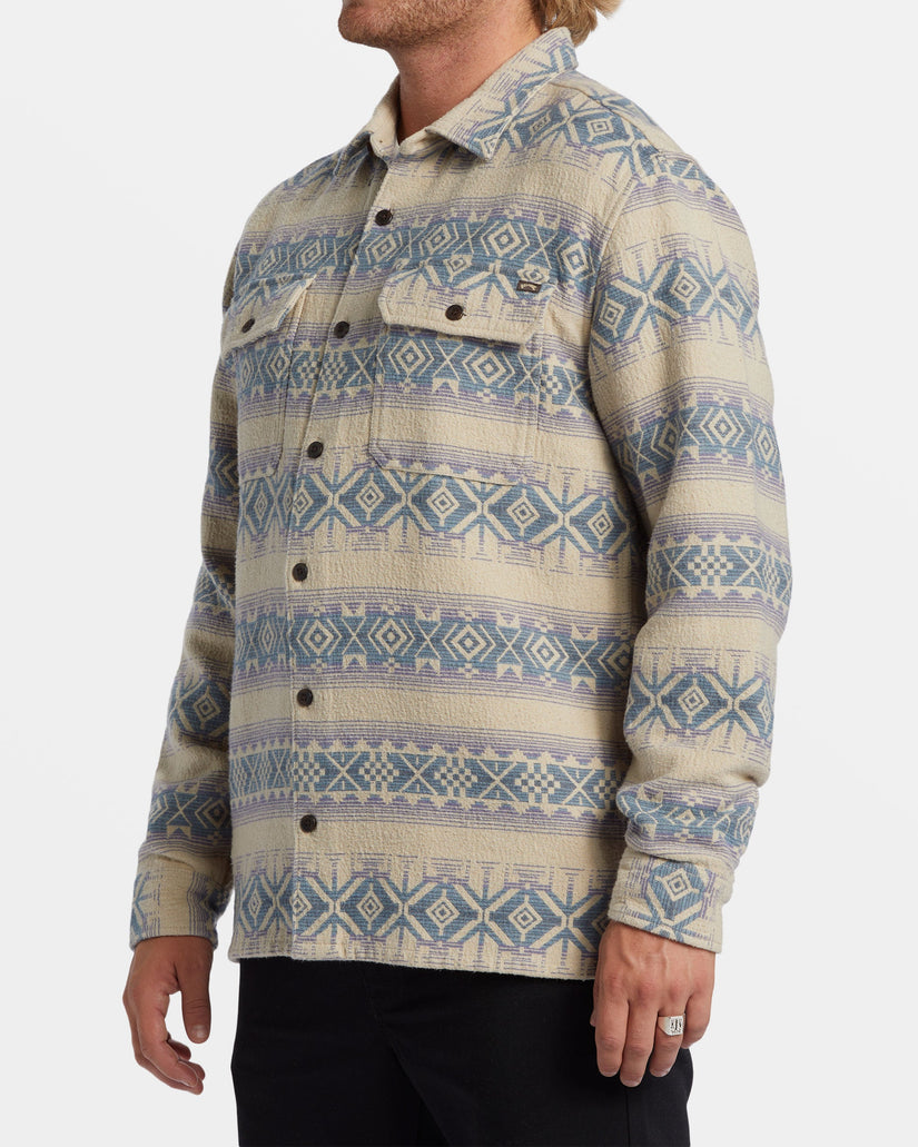 Offshore Jacquard Flannel Long Sleeve Shirt - Taupe