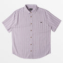 All Day Stripe Short Sleeve Woven Shirt - Grey Violet