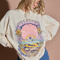 Ride In Oversized Crewneck Sweatshirt - White Cap