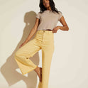 Free Fall High-Waist Pants - Pale Yellow