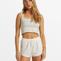 Road Trippin Elastic Waist Shorts - Salt Crystal