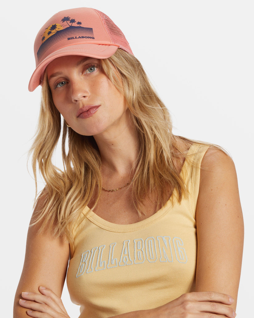 Across Waves Trucker Hat - Peach Out