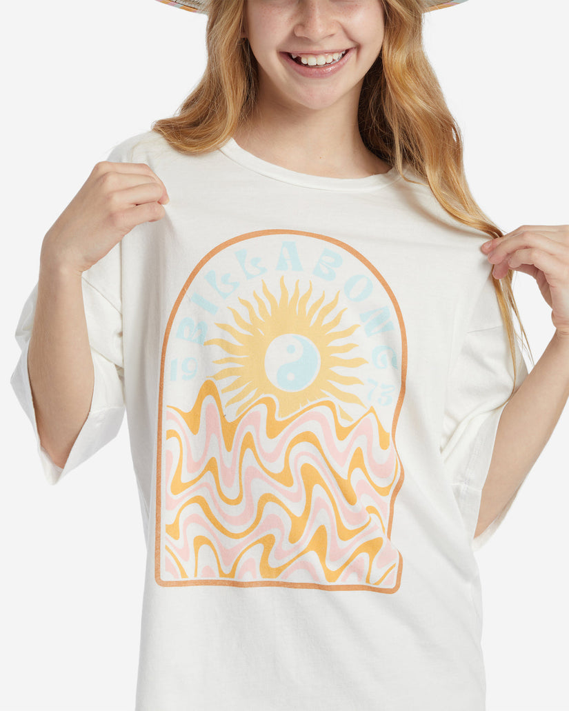 Girls Groovy Nature T-Shirt - Salt Crystal