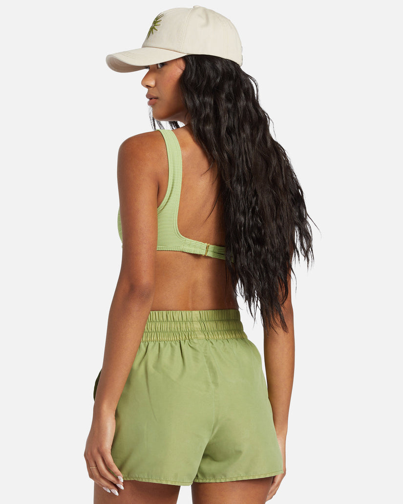 Sol Searcher New Elastic Waist Swim Shorts - Palm Green