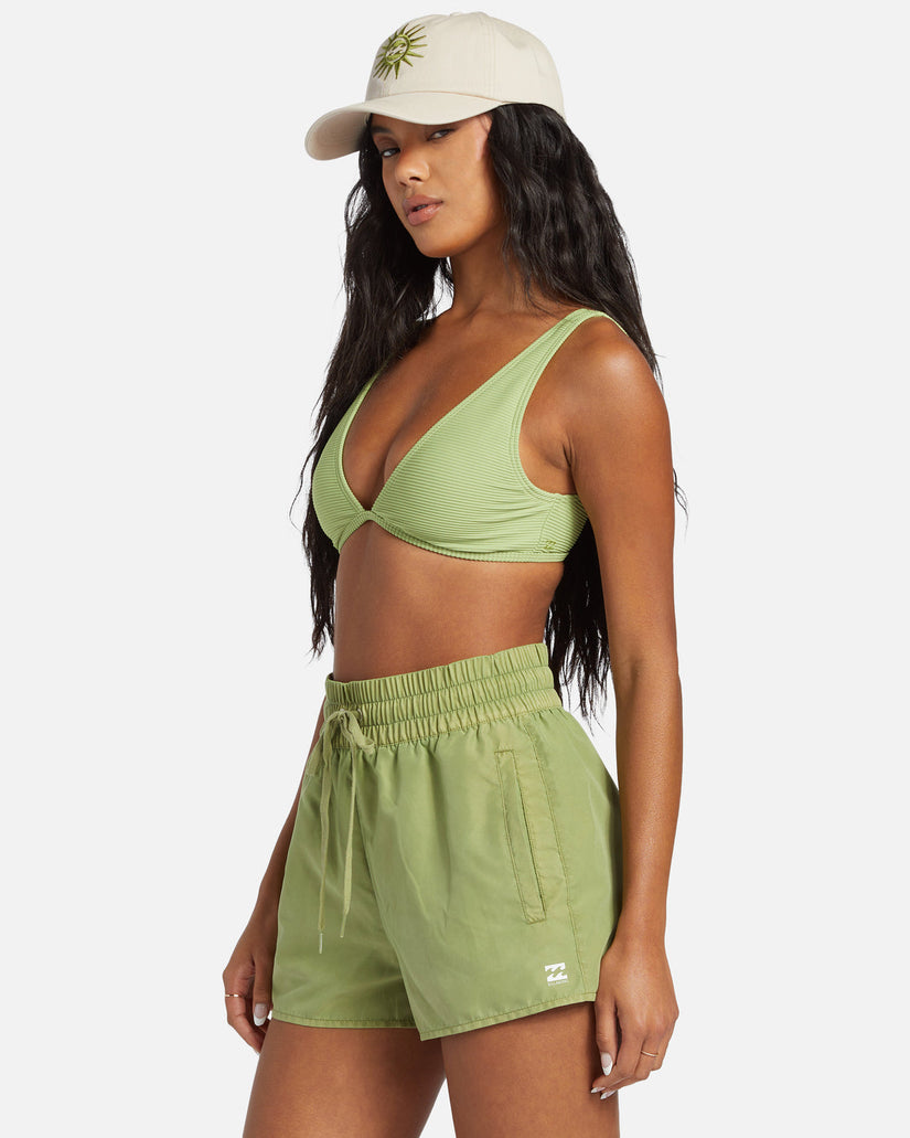 Sol Searcher New Elastic Waist Swim Shorts - Palm Green