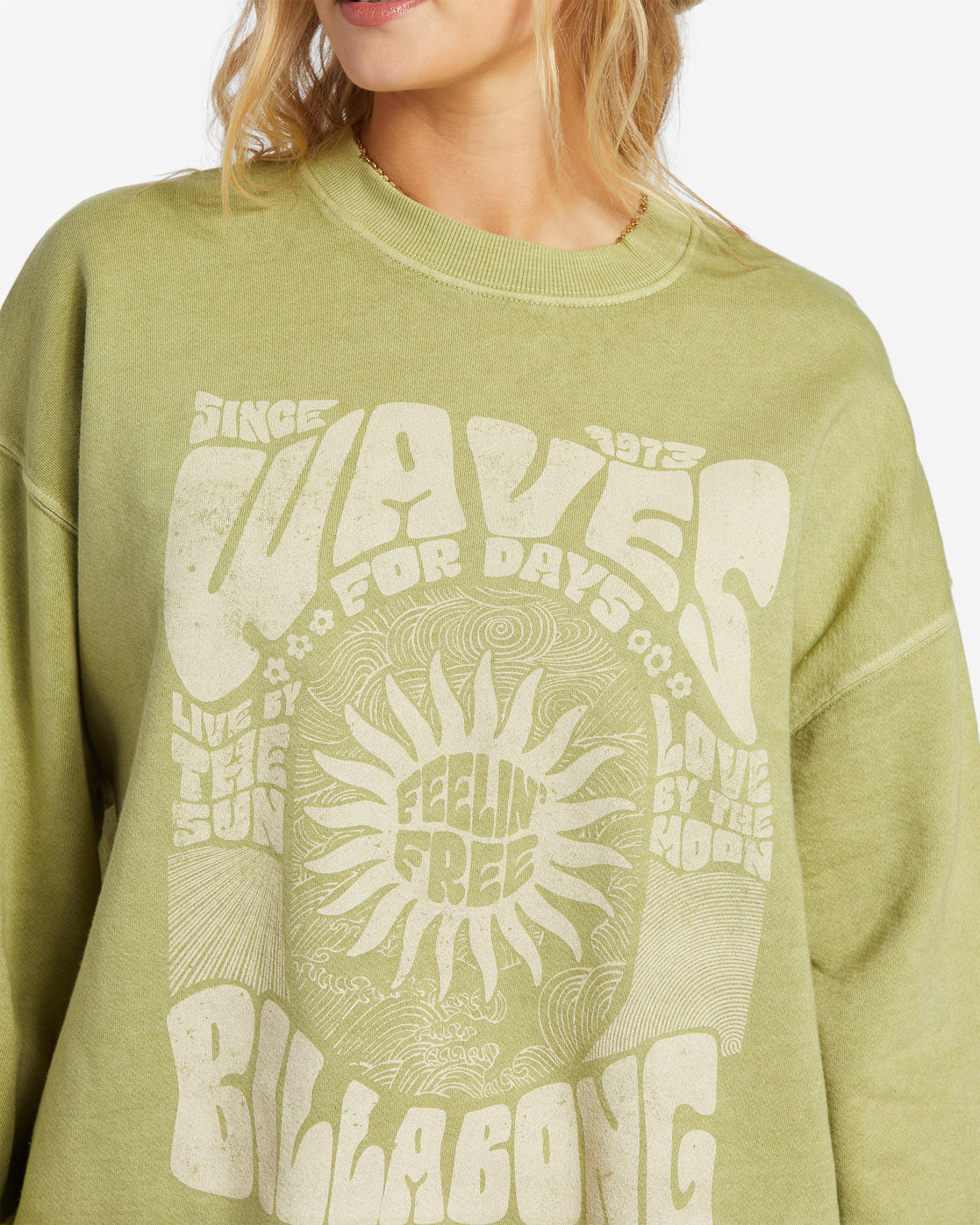 Ride In Oversized Crewneck Sweatshirt - Palm Green