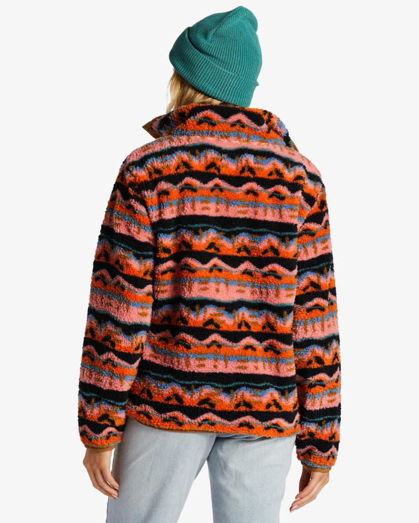 Switchback Mock Neck Fleece - Papaya