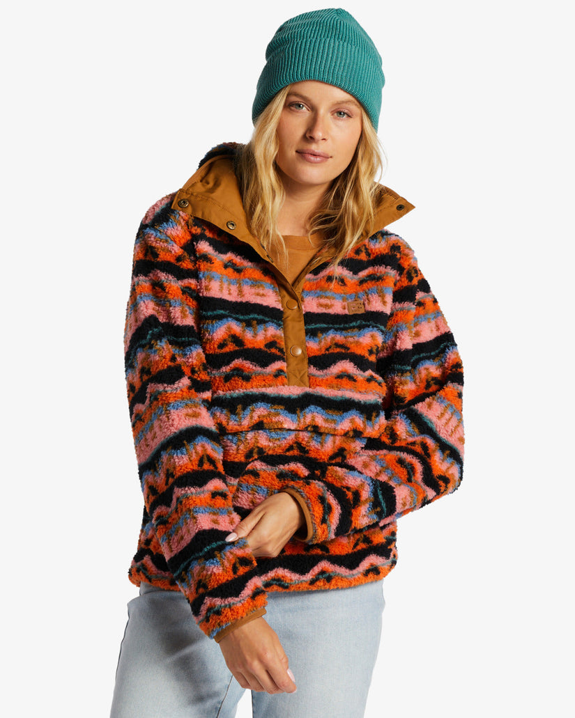 Switchback Mock Neck Fleece - Papaya