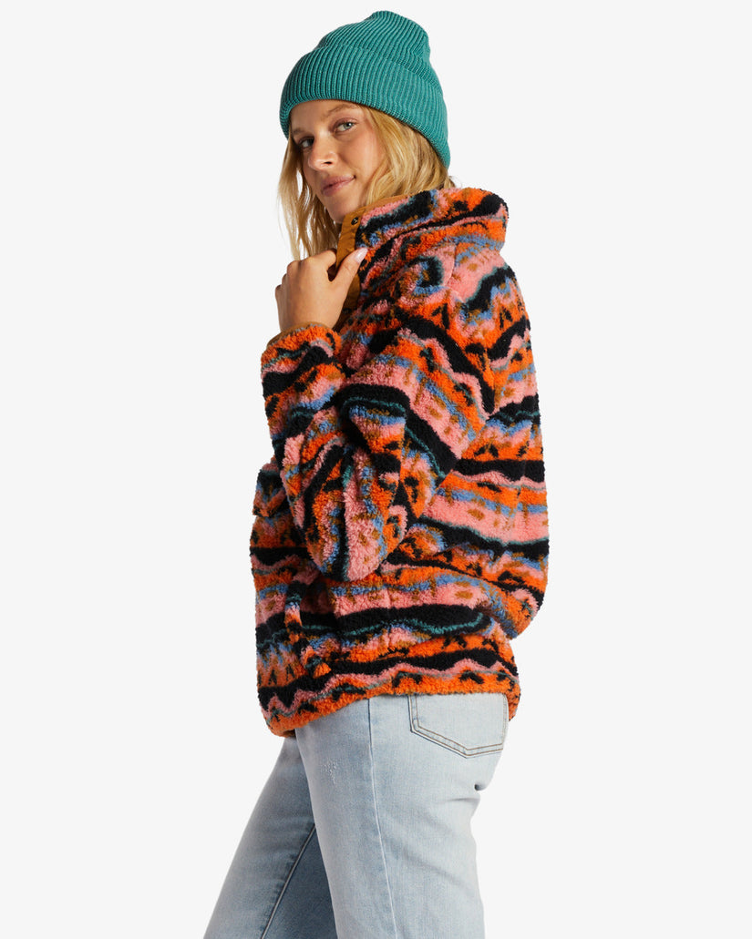 Switchback Mock Neck Fleece - Papaya