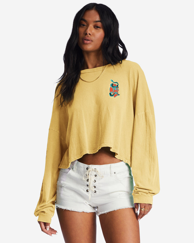 Beach Boyfriend Long Sleeve Crop Top - Sol Rise