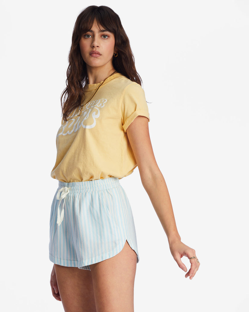 Road Trippin Elastic Waist Shorts - Lit Skies