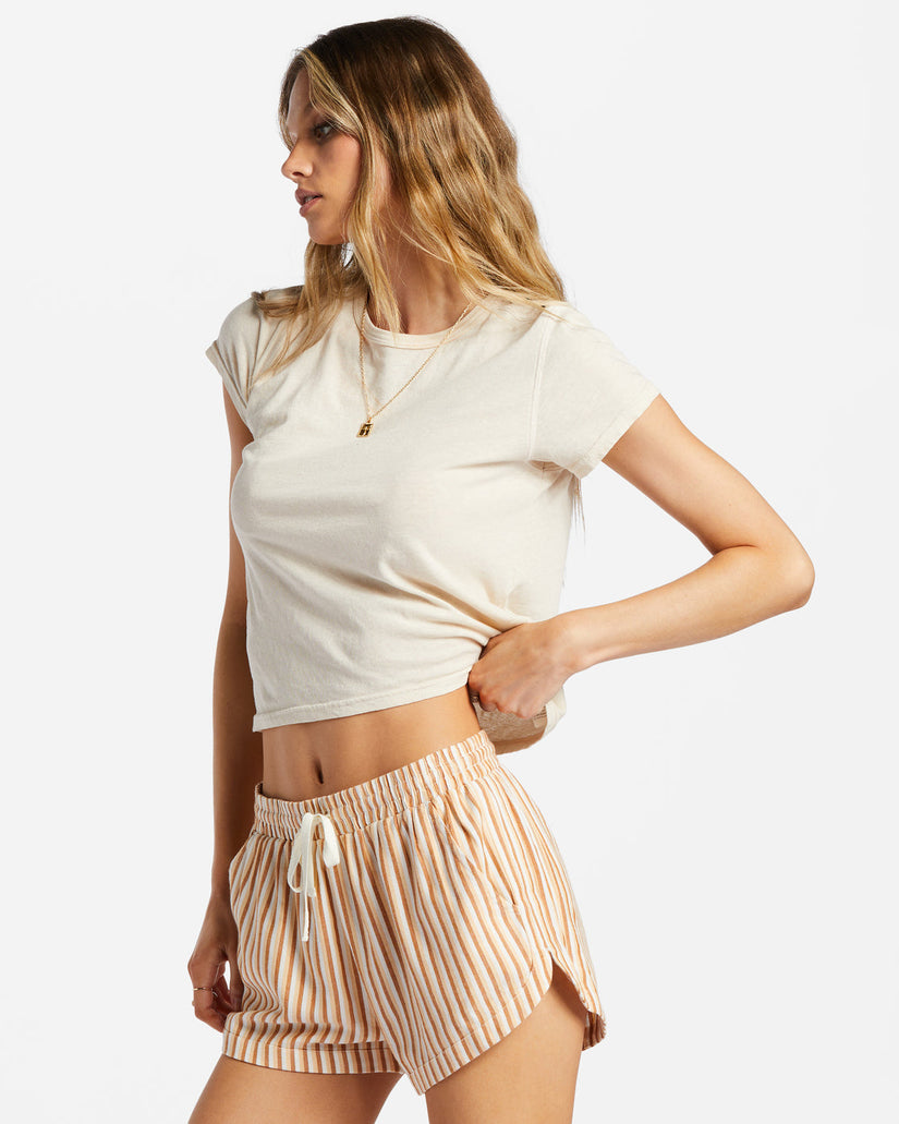 Road Trippin Elastic Waist Shorts - So Tan